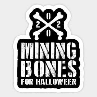 Scary Mining Bones Halloween Artwork Sticker